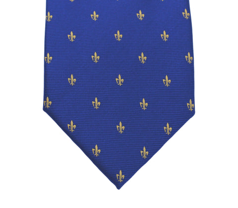 Classic French Lily Tie - Chambray with gold lily