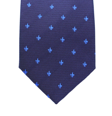 Classic French Lily Tie - Port Gore with light blue lily