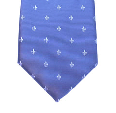 Classic French Lily Tie - Blue violet with white lily