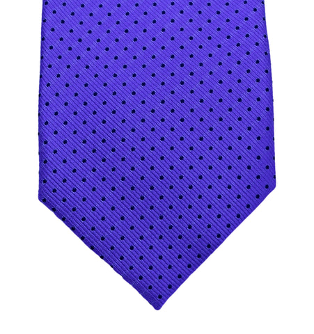Classic mini polka dot Tie - Purple heart with dark blue dots