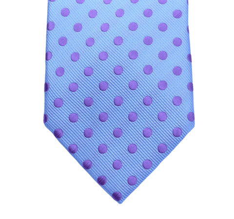 Classic Maxi Polka Dot tie - Medium  purple with indigo dots