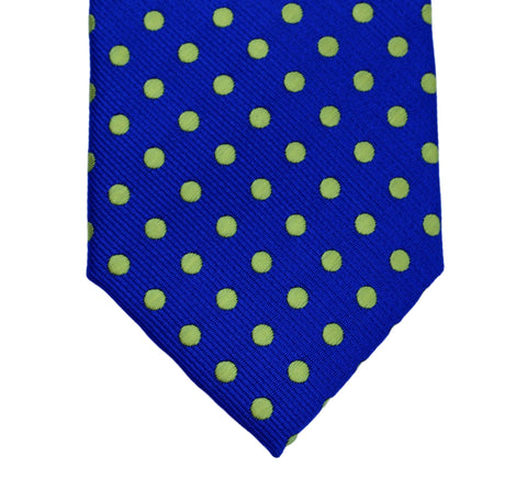 Classic Maxi Polka Dot tie - Navy blue with yellow dots