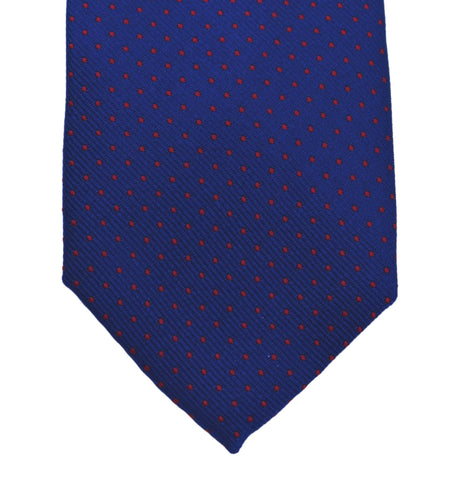 Classic mini polka dot Tie - Biscay with red dots