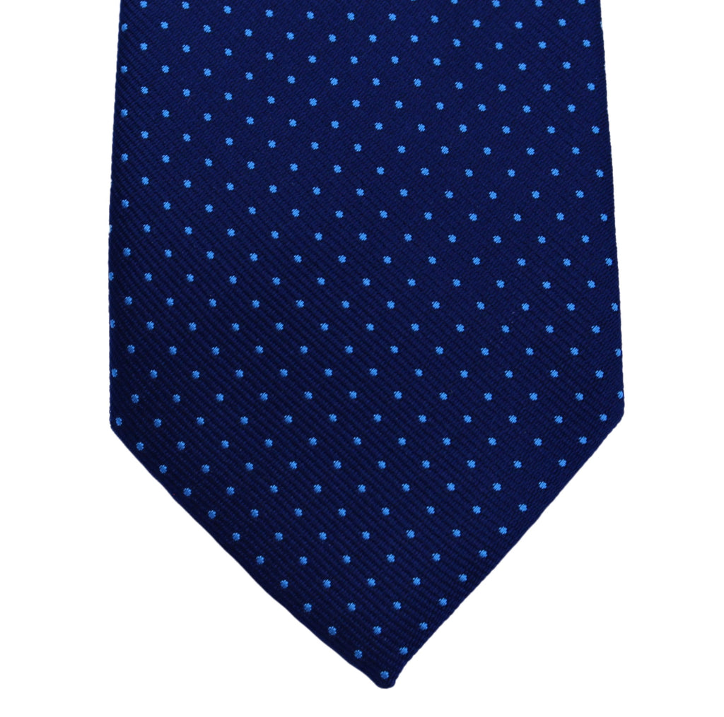 Classic mini polka dot Tie - Black rock with light blue dots