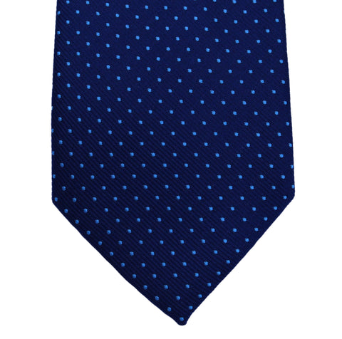 Classic mini polka dot Tie - Black rock with light blue dots
