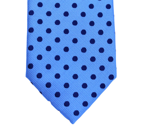 Classic Maxi Polka Dot tie - Cornflower blue with blue dots