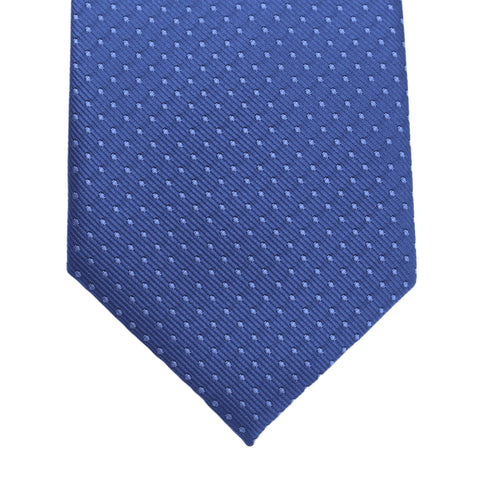 Classic mini polka dot Tie - Indigo with light blue dots