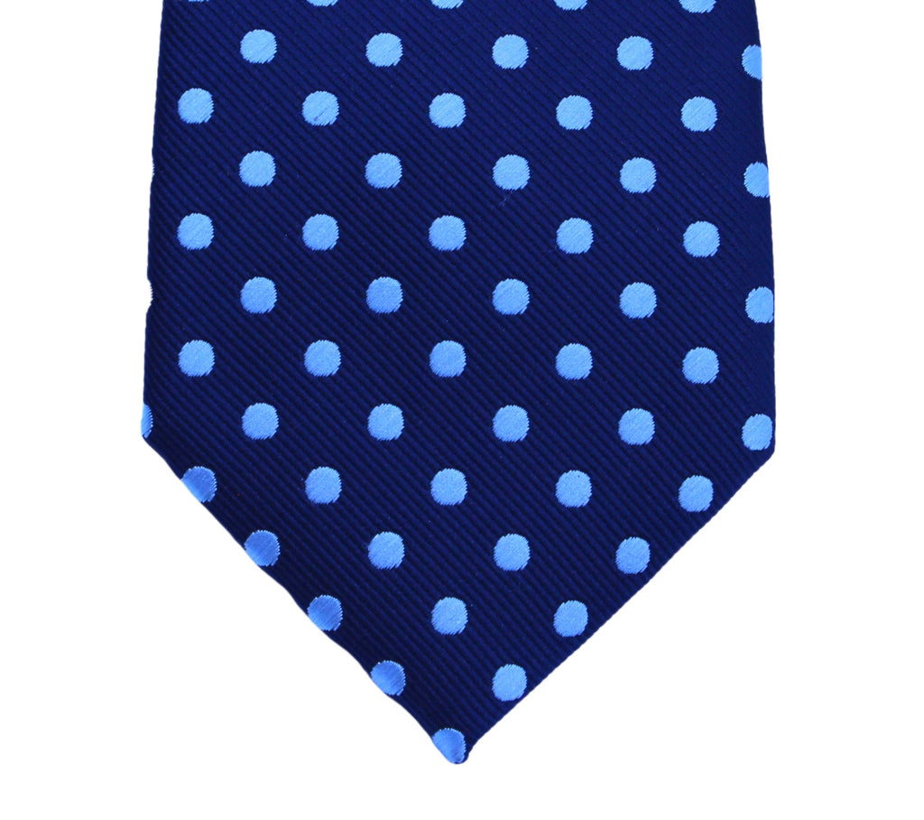 Classic Maxi Polka Dot tie - Lucky point with cornflower blue dots