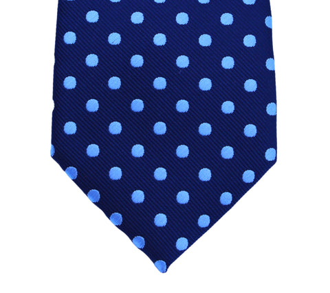 Classic Maxi Polka Dot tie - Lucky point with cornflower blue dots