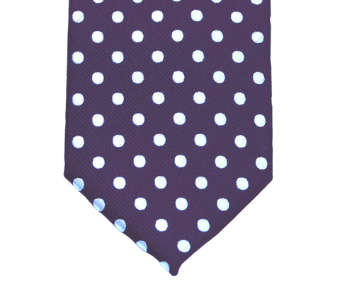 Classic Maxi Polka Dot tie - Mulled wine withi white dots