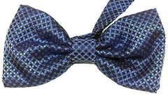 MARINER BLUE, ATOMIC GREY, WHITE, MICROPATTERNS, TWILL, READY-TIED, SILK BOW TIE - CRAVATTA PAPILLON IN SETA, FANTASIA, BLU MARINER, GRIGIO ATOMICO TIE SHOP ROME