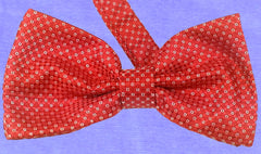CINNABAR RED, FIRE BRICK RED, WHITE, MICROPATTERNS, READY-MADE SILK BOWTIE  - CRAVATTA PAPILLON IN SETA, FANTASIA, ROSSO MATTONE, ROSSO SCURO, TIESHOPROME 