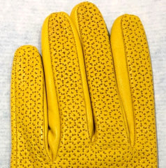 LIMITED EDITION, PERFORATED WOMEN OLD ROSE LEATHER GLOVES WITH BOWS, SILK LINER, MADE IN ITALY - TIE SHOP ROME FINGERS