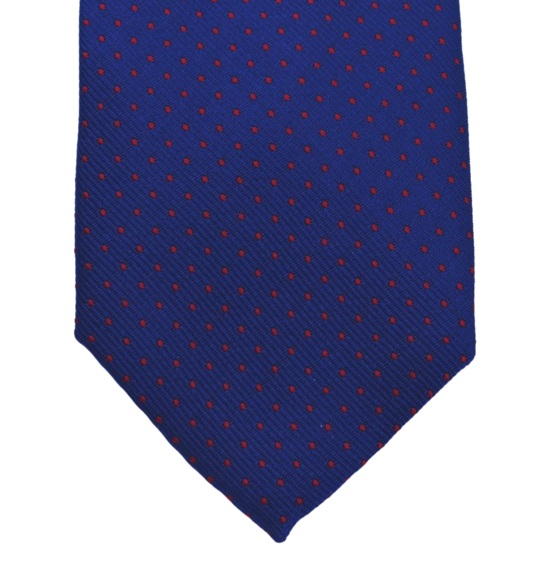 小物 40's style polka dot bottle shape tie Classic Maxi Polka Dot tie - Sapphire with Mulled wine dots