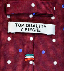 RACING GREEN, SAFFRON YELLOW, AND WHITE DOTS SEVEN FOLDS SILK LIMITED EDITION NECKTIE, POLKA DOTS, BASKET FABRIC WEAVE -TIE SHOP ROME