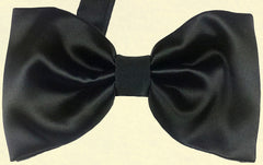 SOLID BLACK, TWILL, READY-TIED, BOW TIE MADE IN SILK  TIE SHOP ROME