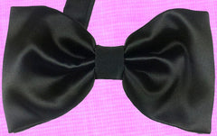 SOLID BLACK, TWILL, READY-TIED, BOW TIE MADE IN SILK  TIE SHOP ROME