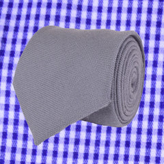 SOLID GREY LIMITED EDITION WOOL NECKTIE, HANDMADE IN ITALY, BASKET WEAVE FABRIC  - CRAVATTA IN LANA GRIGIO VESTITO A TINTA UNITA, FABRICATA A MANO IN ITALIA EDIZIONE LIMITATA- TIESHOPROME CHECKERED SHIRT