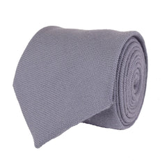 SOLID GREY LIMITED EDITION WOOL NECKTIE, HANDMADE IN ITALY, BASKET WEAVE FABRIC  - CRAVATTA IN LANA GRIGIO VESTITO A TINTA UNITA, FABRICATA A MANO IN ITALIA EDIZIONE LIMITATA- TIESHOPROME