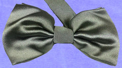 STACK GREY, TWILL, READY-TIED, SILK BOW TIE MADE IN SILK BLUE