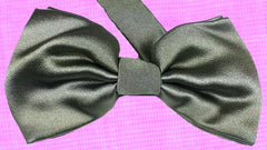 STACK GREY, TWILL, READY-TIED, SILK BOW TIE MADE IN SILK PINK
