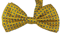 SUNFLOWER, BLUE BAYOUX, MICROPATTERS, TWILL, READY_MADE SILK BOWTIE - CRAVATTA PAPILLON, GIRASOLE, BLU BAYOUX, TIESHOPROME