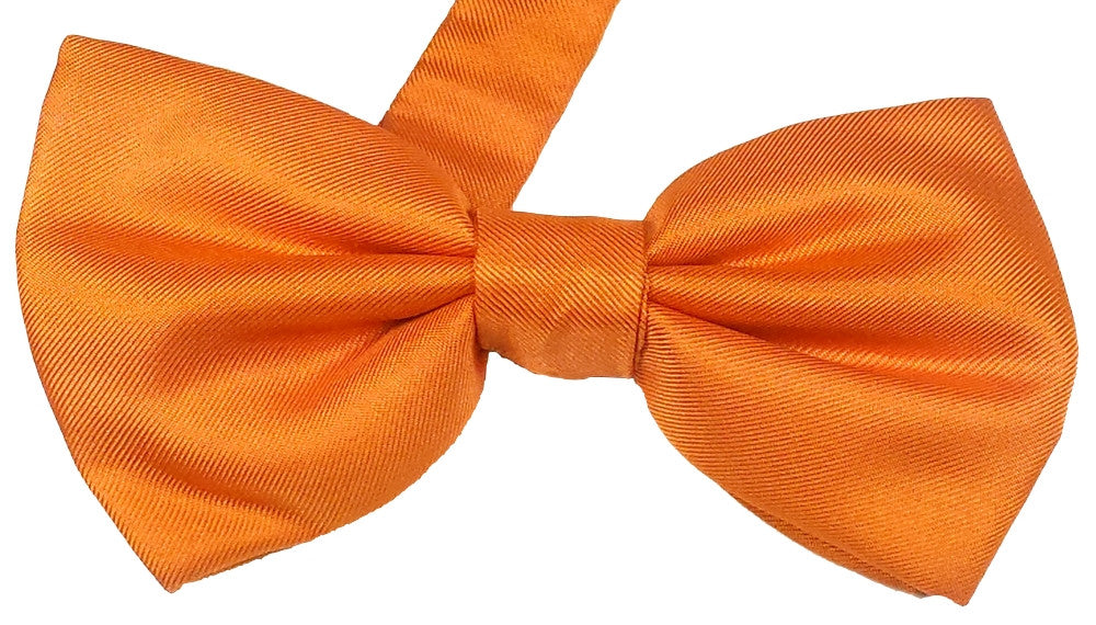 SUN ORANGE, SOLID, TWILL, READY-MADE BOW TIE MADE IN SILK  - CRAVATTA PAPILLON IN SETA, TINTA UNITA, ARANCIONE SOLE TIESHOPROME