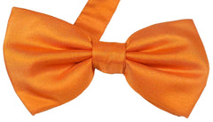 SUN ORANGE, SOLID, TWILL, READY-MADE BOW TIE MADE IN SILK  - CRAVATTA PAPILLON IN SETA, TINTA UNITA, ARANCIONE SOLE TIESHOPROME