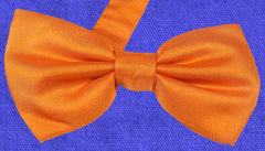 SUN ORANGE, SOLID, TWILL, READY-MADE BOW TIE MADE IN SILK  - CRAVATTA PAPILLON IN SETA, TINTA UNITA, ARANCIONE SOLE TIESHOPROME