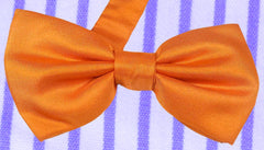 SUN ORANGE, SOLID, TWILL, READY-MADE BOW TIE MADE IN SILK  - CRAVATTA PAPILLON IN SETA, TINTA UNITA, ARANCIONE SOLE TIESHOPROME