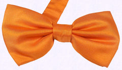 SUN ORANGE, SOLID, TWILL, READY-MADE BOW TIE MADE IN SILK  - CRAVATTA PAPILLON IN SETA, TINTA UNITA, ARANCIONE SOLE TIESHOPROME