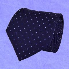 TOLOPEA DARKBLUE, PORTAGE BLUE, PIN DOTS, WOOL NECKTIE HANDMADE IN ITALY, LIMITED EDITION, BASKETWEAVE TEXTURE (THERE ARE ONLY 30 NECKTIES LIKE THIS ONE IN THE WORLD)  - CRAVATTA IN LANA A POIS, TESSUTO A CANESTRO, FABBRICATA A MANO IN ITALIA EDIZIONE LIMITATA- TIESHOPROME