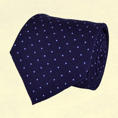 TOLOPEA DARKBLUE, PORTAGE BLUE, PIN DOTS, WOOL NECKTIE HANDMADE IN ITALY, LIMITED EDITION, BASKETWEAVE TEXTURE (THERE ARE ONLY 30 NECKTIES LIKE THIS ONE IN THE WORLD)  - CRAVATTA IN LANA A POIS, TESSUTO A CANESTRO, FABBRICATA A MANO IN ITALIA EDIZIONE LIMITATA- TIESHOPROME