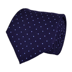 TOLOPEA DARKBLUE, PORTAGE BLUE, PIN DOTS, WOOL NECKTIE HANDMADE IN ITALY, LIMITED EDITION, BASKETWEAVE TEXTURE (THERE ARE ONLY 30 NECKTIES LIKE THIS ONE IN THE WORLD)  - CRAVATTA IN LANA A POIS, TESSUTO A CANESTRO, FABBRICATA A MANO IN ITALIA EDIZIONE LIMITATA- TIESHOPROME