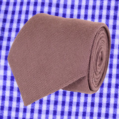 TURKISH ROSE, WOOL NECKTIE HANDMADE IN ITALY LIMITED EDITION, BASKET CASE TEXTURE