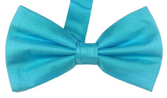 TURQUOISE BLUE, SOLID, TWILL, READY_MADE SILK BOWTIE - CRAVATTA PAPILLON IN SETA,, TINTA UNITA, TURCHESE TIESHOPROME