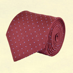 WELL READ-RED, MOODY BLUE, PIN DOTS, WOOL NECKTIE HANDMADE IN ITALY LIMITED EDITION - CRAVATTA IN LANA A POIS, BORDEAUX E CELESTE, FABBRICATA A MANO IN ITALIA EDIZIONE LIMITATA- TIESHOPROME