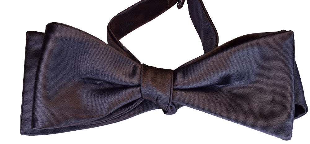 BLACK, SOLID, NON-READY-TIED SILK BOWTIE CRAVATTA, SETA, NERA, PAPILLION  TIE SHOP ROME