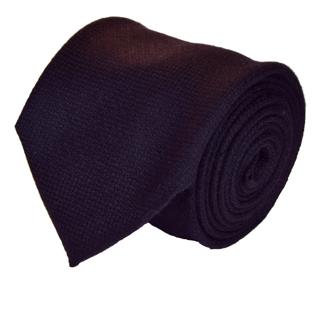 BLACKCURRANT, SOLID, TWILL, WOOL NECKTIE MADE IN ITALY, CRAVATTA IN LANA, RIBES   - TIE SHOP ROME