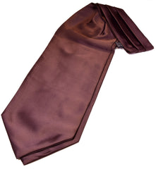 SOLID BOLE-BROWN SILK ASCOT TIE  - CRAVATTA ASCOT IN SETA MARRONE SCURO TIE SHOP ROMA