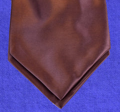 SOLID BOLE-BROWN SILK ASCOT TIE  - CRAVATTA ASCOT IN SETA MARRONE SCURO TIE SHOP ROMA
