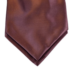 SOLID BOLE-BROWN SILK ASCOT TIE  - CRAVATTA ASCOT IN SETA MARRONE SCURO TIE SHOP ROMA