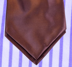 SOLID BOLE-BROWN SILK ASCOT TIE  - CRAVATTA ASCOT IN SETA MARRONE SCURO TIE SHOP ROMA