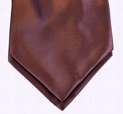 SOLID BOLE-BROWN SILK ASCOT TIE  - CRAVATTA ASCOT IN SETA MARRONE SCURO TIE SHOP ROMA