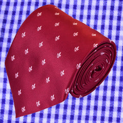 BURGUNDY GIGLI, STANDARD TIE - TIE SHOP ROME
