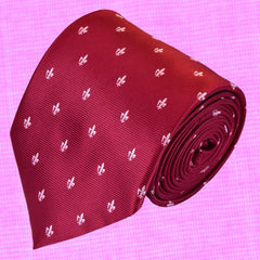 BURGUNDY GIGLI, STANDARD TIE - TIE SHOP ROME