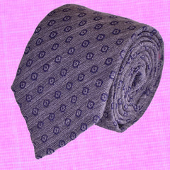 COLD PURPLE GEOMETRIC WOOL NECKTIE, HANDMADE IN ITALY, TWILL FABRIC - CRAVATTA FATTA A MANO IN ITALY VIOLA FREDDO, FANTASIE GEOMETRICHE, TESSUTO TWILL TIESHOPROMA 