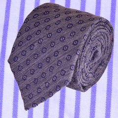 COLD PURPLE GEOMETRIC WOOL NECKTIE, HANDMADE IN ITALY, TWILL FABRIC - CRAVATTA FATTA A MANO IN ITALY VIOLA FREDDO, FANTASIE GEOMETRICHE, TESSUTO TWILL TIESHOPROMA 