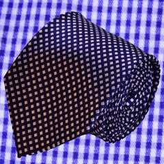 CHECK DARK-BLUE, STANDARD TIE - TIE SHOP ROME