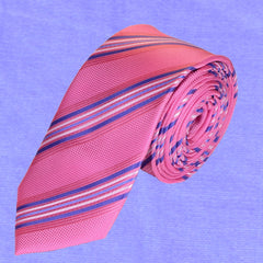 LAVENDER STRIPES, SKINNY TIE - TIE SHOP ROME